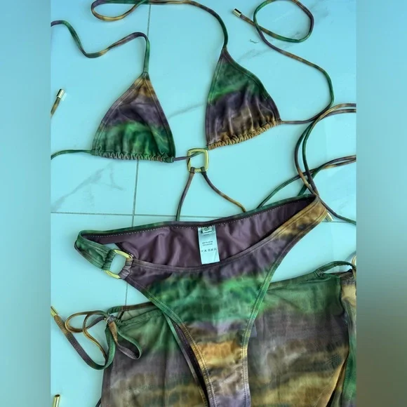 Simmi London animal print 3 piece swimsuit & coverup - Picture 5 of 10